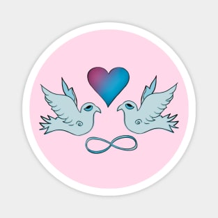 Infinity Doves Heart Magnet